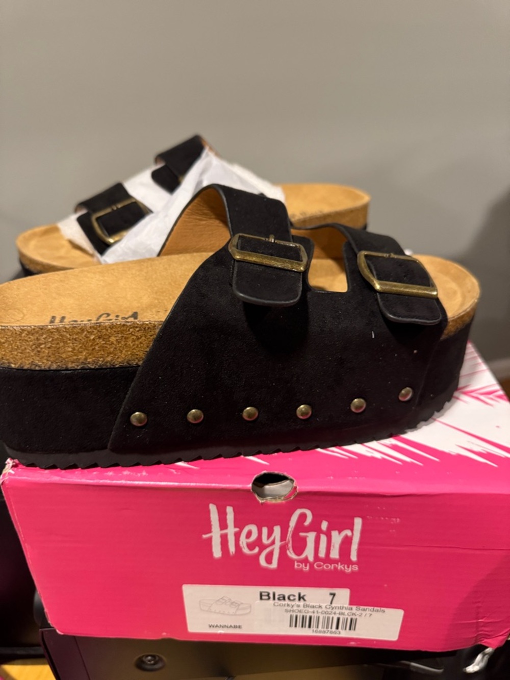 Black Platform Slide Sandals  women’s